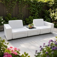 Modernes Aluminium-Outdoor-Sofa-Set mit Vakuumkomprimierten Schaumstoffkissen, Wasserfeste Garten- und Terrassenmöbel