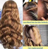 Perruques Lace Front 13*4 en Cheveux Humains Premium Mélangés à 60% (Body Wave, 26 pouces, 270g, Couleur Piano P4/27) – Vente en Gros Usine