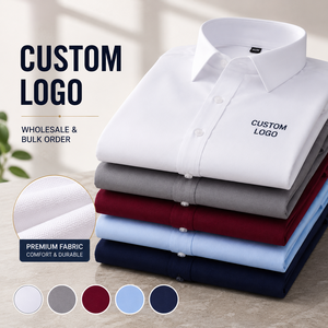 Camicia Formale Bianca Personalizzata per <span class=keywords><strong>Uomo</strong></span>, Manica Lunga in Policotone, per Ufficio e Business, Ordine all'Ingrosso con Logo Personalizzato - Product Image 1