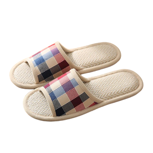 <span class=keywords><strong>Ciabatte</strong></span> Leggere in Lino con Punta Aperta per Uomo, Primavera Autunno Inverno, Blu, Rosa, Nero, Bianco, Colori a Righe - Product Image 3