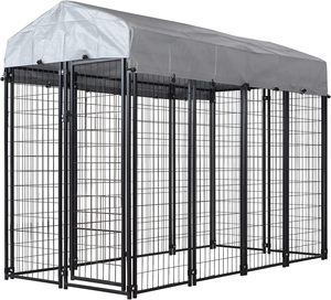 Perrera <span class=keywords><strong>grande</strong></span> <span class=keywords><strong>para</strong></span> perros al aire libre de alta calidad Casa de mascotas de metal fuerte en forma de rectángulo Múltiples tamaños disponibles - Product Image 1
