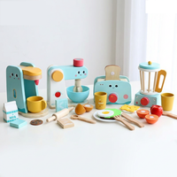Mainan Dapur Mini 4-in-1 Montessori Kayu Edukatif untuk Anak-anak Prasekolah, Bayi, dan Balita