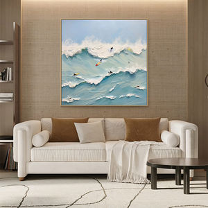 En gros Personnalisé Natation <span class=keywords><strong>Surf</strong></span> <span class=keywords><strong>Peinture</strong></span> Texture Mur Art Heureux Côte <span class=keywords><strong>Peinture</strong></span> sur Toile Base pour Hôtel Décor - Product Image 3
