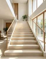 Carreaux de marche d'escalier antidérapants en bois et céramique, à rainures antidérapantes, aspect marbre, pour escaliers intérieurs d'hôtels et de villas