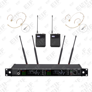 AD4D-2 True Diversity Dual Channel UHF <b>Wireless</b> <b>Microphone</b> System, Metal Handheld Mics <b>for</b> Stage Wedding Karaoke Conference - Product Image 3