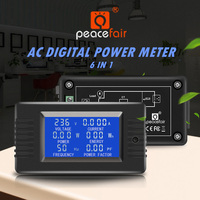 Pengukur daya Digital, 10A PZEM-020 fase tunggal, Voltmeter LCD, Ampere Meter, Panel Meter listrik