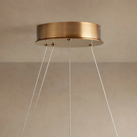 Lustre rond moderne de luxe en marbre, luminaires suspendus en pierre d'albâtre naturelle pour salon