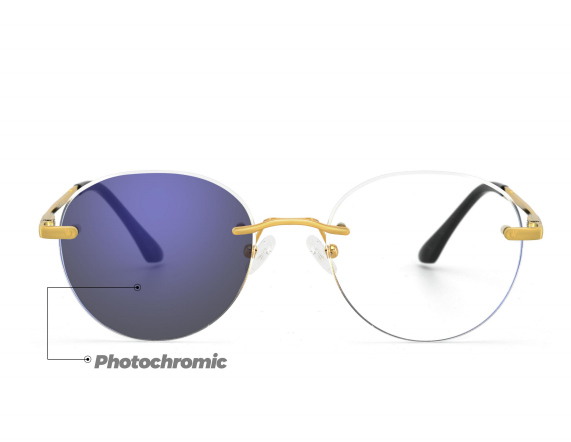 Geometric Metal Eyeglass Frame Irregular Light