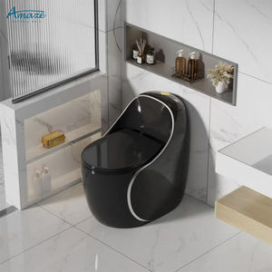 फैक्टरी लक्जरी गोल अंडे का आकार एक टुकड़ा शौचालय धूमकेतु सिफन रंग पानी की अलमारी फर्श माउंट - Product Image 5