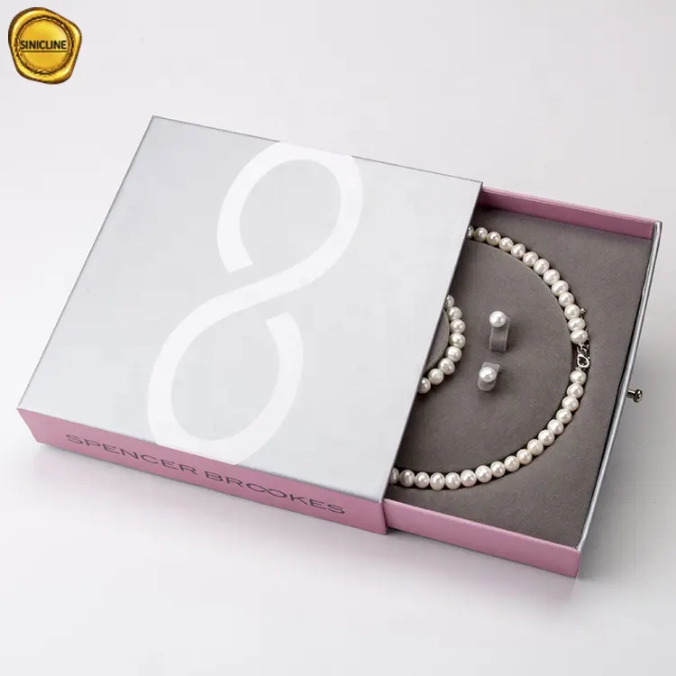 Sinicline luxury fashion handmade packaging custom pearl necklace packaging gift box