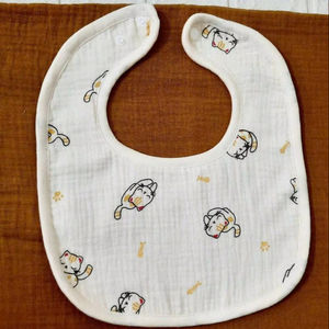 <b>Baby</b> <b>Muslin</b> Cotton Bib U Shaped Double Layer Ultra Soft Absorbent For Newborns Customized made Breathable & lightweight 500 pcs - Product Image 1