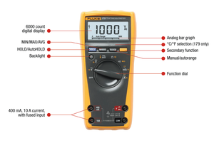 Multimètre numérique portable MT-Fluke 179 avec fonction de test de température pour la maintenance industrielle, test électrique - Product Image 5