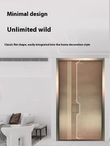La <span class=keywords><strong>rencontre</strong></span> de la porte en cuivre minimaliste à la main en métal forgeage ciseau processus Villa ménage porte d'entrée antivol - Product Image 3