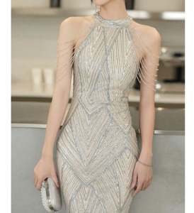 2025 OEM/ODM diskon besar-besaran gaun malam elegan wanita gaun <span class=keywords><strong>Prom</strong></span> putri duyung bahu terbuka gaun pesta ketat wanita - Product Image 4