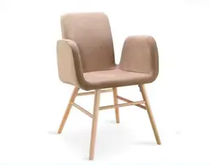2024 ออกแบบใหม่ขายส่งผ้าที่นั่งขาไม้ห้องนั่งเล่นเก้าอี้โซฟาเก้าอี้