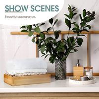 Plateau de salle de bain en bambou, plateau de coiffeuse, porte-serviettes en bambou, plateau de rangement, plateau décoratif de cuisine 9,8 x 5,5 pouces