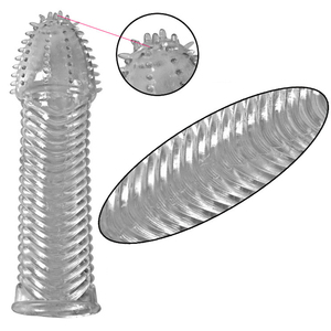Funda de Silicona Reutilizable para Pene LetRock con Diseño de Puntos y Espinas, Impermeable, para Estimulación Masculina, Juguete Sexual para Adultos - Product Image 3