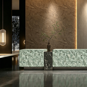 Panneau mural en pierre translucide 2820x1220mm, adapté aux halls d'hôtels de luxe, texture naturelle, mur rétroéclairé. - Product Image 1