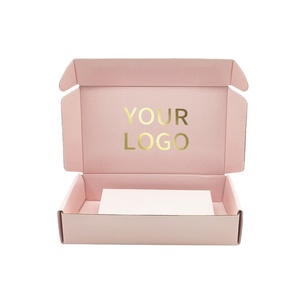 <b>Pink</b> Custom Logo Printed Luxury <b>Gift</b> Cardboard Kraft Craft Paper Mailing Shipping Box Corrugated Mailer Box - Product Image 3