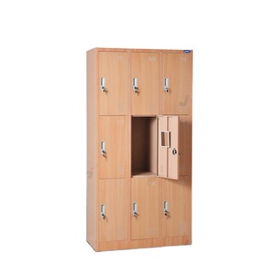 Armoire en acier à 9 portes <span class=keywords><strong>casier</strong></span> en acier grain de bois classement en bois armoire technique d'impression par transfert de couleur - Product Image 2