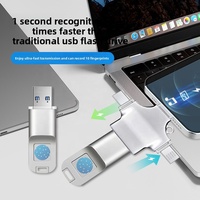 Clé USB 3.0 Type-C en métal avec cryptage par empreinte digitale 256 Go, grande capacité, double usage pour téléphone portable et ordinateur, garantie 1 an
