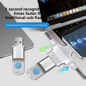 Clé <span class=keywords><strong>USB</strong></span> 3.0 Type-C en métal avec cryptage par empreinte digitale 256 Go, grande capacité, double usage pour téléphone portable et ordinateur, garantie 1 an - Product Image 4