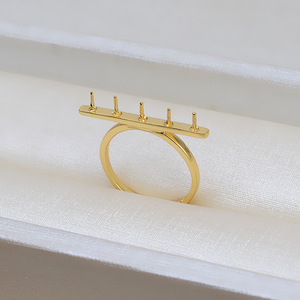 Bague en argent S925 Wenchi avec perle, réglable pour femme, support d'accessoires DIY 4-5, design à bouche ouverte amovible, composants de bijoux - Product Image 3