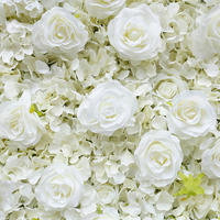 Mur de fleurs artificielles 3D en soie filée fait main, 2,4 m x 2,4 m, enroulable, pour mariage, fête des Mères, rentrée scolaire - Couleur personnalisée