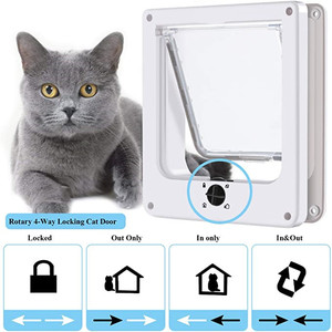 Multi Tailles 4 Modèles Verrouillables Porte automatique sûre pour animaux Facile à utiliser Porte intérieure pour chat Plastique durable Porte extérieure pour chien - Product Image 6