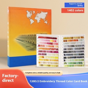 120D/2 độ bền cao Thêu sợi <span class=keywords><strong>filament</strong></span> 1402 gấp nhuộm Mẫu tấm màu cuốn sách mẫu cho đan - Product Image 4
