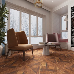 Azulejos de Cerámica Mate con Patrón Floral Retro Nórdico y Vetas de Madera Natural, Antideslizantes e Impermeables para Interiores de Hoteles, Apartamentos y Salas de Estar - Product Image 5
