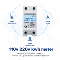 Meter Energi Digital Satu Fasa dengan Lampu Latar LCD, 110V 220V 5(60)A Din Rail KWh Meter, Akurasi Kelas 1.0, Rumah Sewa