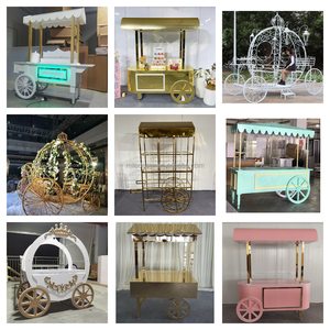 Chariot à bonbons doré en PVC et acrylique pour événements, mariages, fêtes et décorations de festivals - Vente chaude - Product Image 5