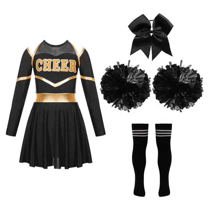 Kids Girls Cheerleading Dance Outfits Custom Letter Print cheerleader ...