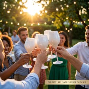 Drop-Resistant <b>Plastic</b> Wine <b>Glasses</b> 1.5m Test Reusable BPA-Free Tritan Cups for Camping Cruise Pool Restaurant - Product Image 1