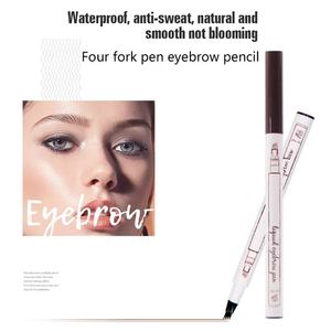 Lápiz de cejas líquido de cuatro cabezas resistente al agua con patrón de tallado <span class=keywords><strong>muy</strong></span> fino, bolígrafo de cejas de doble cabeza con ingredientes químicos - Product Image 5