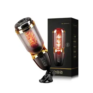 GF-Electric Vibrations Masturbateur masculin automatique à piston rotatif aspirant, gobelet à vagin artificiel, vraie chatte, jouets sexuels pour hommes - Product Image 1
