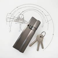 Serrure à mortaise anti-perçage YIGE en cuivre massif nickel satiné noir 100 mm, durable, avec cylindre à 3 clés pour PVC/bois, vente directe usine