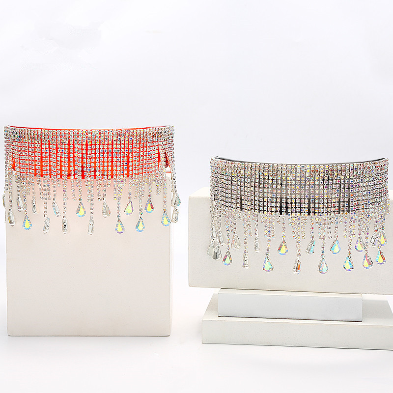 New Arrival 2021 Luxury Fashion Punk Oversized Sunglasses Women Tassel Crystal Diamond Sunglasses