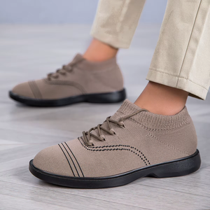 Chaussures décontractées pour hommes avec logo personnalisé, empeigne en maille respirante, amorties, à enfiler ou à lacets, mocassins, vente en gros OEM toutes saisons - Product Image 3