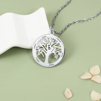 Collier Arbre Généalogique DIY MECYLIFE, Cadeau, Acier Inoxydable, Arbre de Vie Géométrique, Bijoux Personnalisés