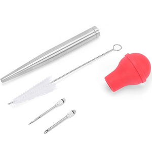 Novelty of 4 <b>Meat</b> Kit Syringe for Cooking Stainless Steel Turkey Baster With Injector and Cleaning Brush Set - Product Image 3