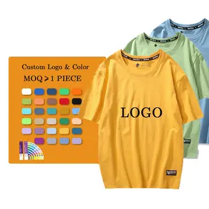 Trendy Men's Custom LOGO T-shirt Hip Hop Arc Multicolor Clothing Printing Bulk Blank T-shirts Wholesale
