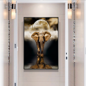 Stampe su Tela di Elefanti <span class=keywords><strong>Africani</strong></span> in Stile Nordico, Poster e Stampe di Animali per Decorazione del Soggiorno - Product Image 4