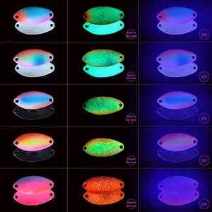 Señuelo Luminoso UV Colorido OEM, Spinnerbait para Trucha, Besugo, Lubina, Lanzamiento Largo, Metal, Lentejuelas de Cobre, Cebo Artificial con Anzuelos - Product Image 5