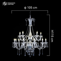 Décoration de plafond de mariage de haute qualité, lustres en cristal LED, lustres en acrylique pour la décoration de salle de réception de mariage