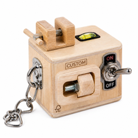 Cube d'activités en bois personnalisé, jouets Montessori en bois pour tout-petits, jeu à domicile, éducation précoce, entraînement de la motricité fine