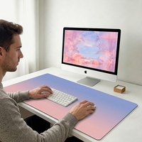 Tapis de bureau gaming Freedom avec bord cousu, antidérapant, style anime, 3 mm d'épaisseur, tissu + caoutchouc, surface lisse pour usage au bureau