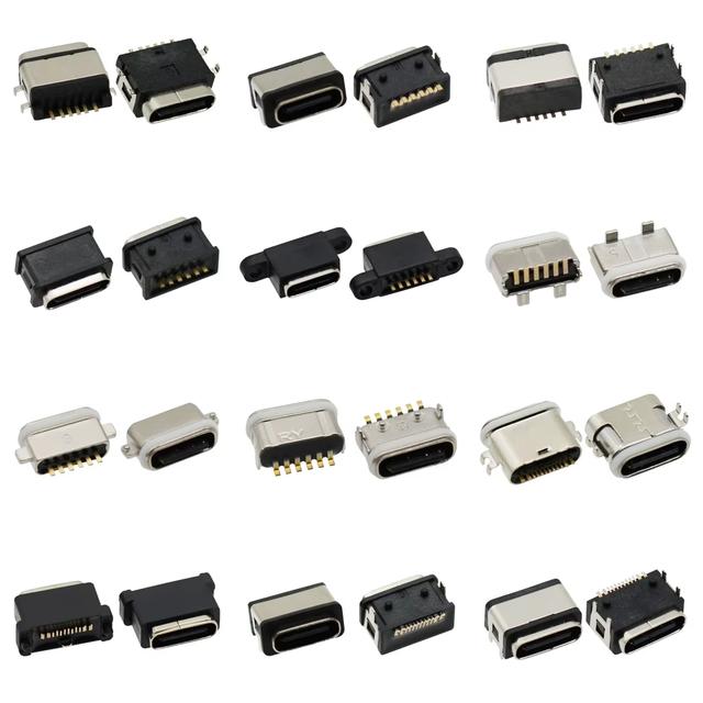 Usbrr Waterproof IP68 Type C Female Vertical USB A Port Micro Connector SMD IPX7 USB 3.0 Socket SMT IP65 USB 3.1 Jack