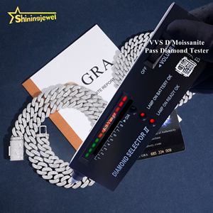 Lisci New Moon 10mm 13mm 2 file a maglie cubane con motivo a catena Moissanite bracciale cubano collana con diamanti Hip Hop - Product Image 2